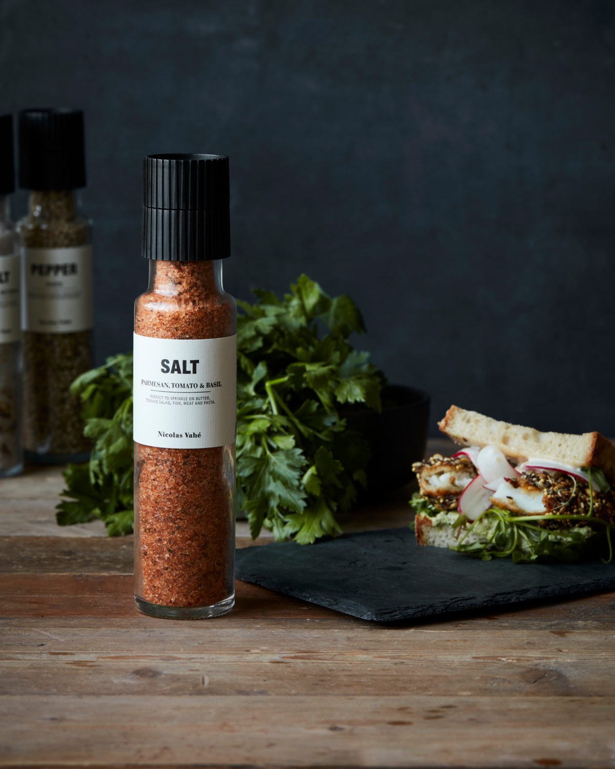 Nicolas Vahé Salt, Parmesan, Tomato & Basil